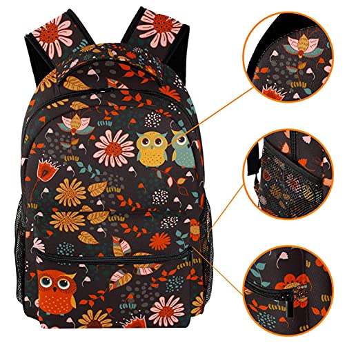 Mochila de búhos y girasoles ligera para senderismo y viajes 3