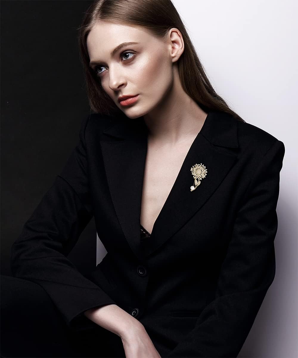 Brooches for Women, Cubic Zirconias Brooch Pins Elegant Fashionable Bouquet Pins Broach Jewelry for Wedding Party Birthday Banquet