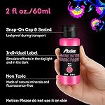ABEIER Glow dans la peinture acrylique sombre, 10 Couleurs vives (60ml/2oz) peinture noire, peinture artisanale néon, peinture fluorescente longue durée idéale pour DIY Projets Décorations de Noël de Pâques Halloween
