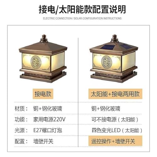 Lampe de jardin extérieure pour pilier de porte et muret de cour - 3
