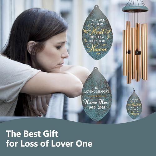 Image of ASTARIN Personlized Wind Chimes Memorial, 35 in Sympathy Gifts for Loss of Loved One, Sympathy Wind Chimes for Loss Lover Mother Father, Metal Wind Chime for Funeral(Produced in Texas)