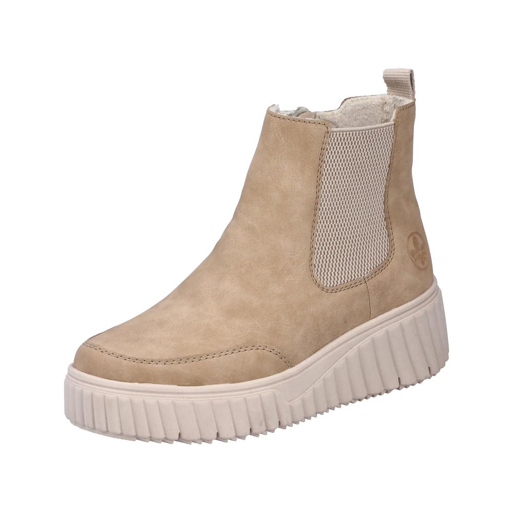 Rieker Women's N2558Chelsea Boots, Beige 60, 7.5 UK