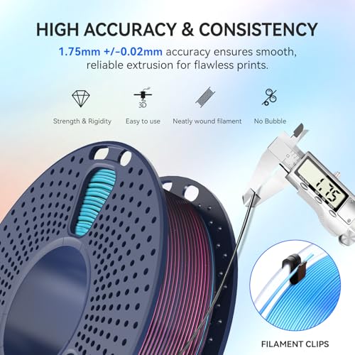 Image of JAYO Silk PLA 3D Printer Filament Bundle, Shiny Quadruple Color Filament 1.75mm Pack, Multi Color Change Filament, 4 Spools 250g Each 1kg