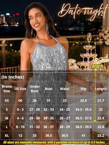 Image of Kaei&Shi Sequin Fringe Romper,Sparkly Glitter Metallic Jumpsuits For Women,Backless Shorts Dress Disco Birthday Dance Outfit