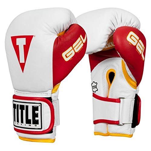 Title Boxing Gel World V2T Bag Gloves, White/Red/Gold, Small