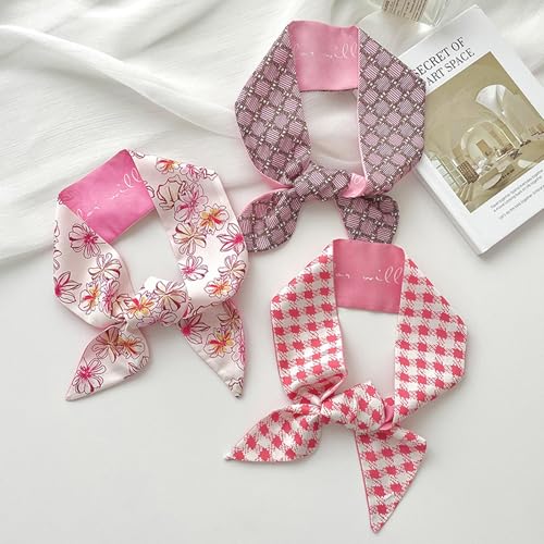 5 Pack Purse Scarf Set,Silk Ribbon Scarves for Bags Head Scarf for Handbag Handle Scarf Band Hair Neck Scarf for Women Fashion Holiday Gifts Wrapping,633