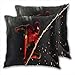 anzonto Lot de 2 housses de coussin Motif Spiderman volant sur le mur la nuit Décoration de la maison, de la voiture, du salon, 45 x 45 cm
