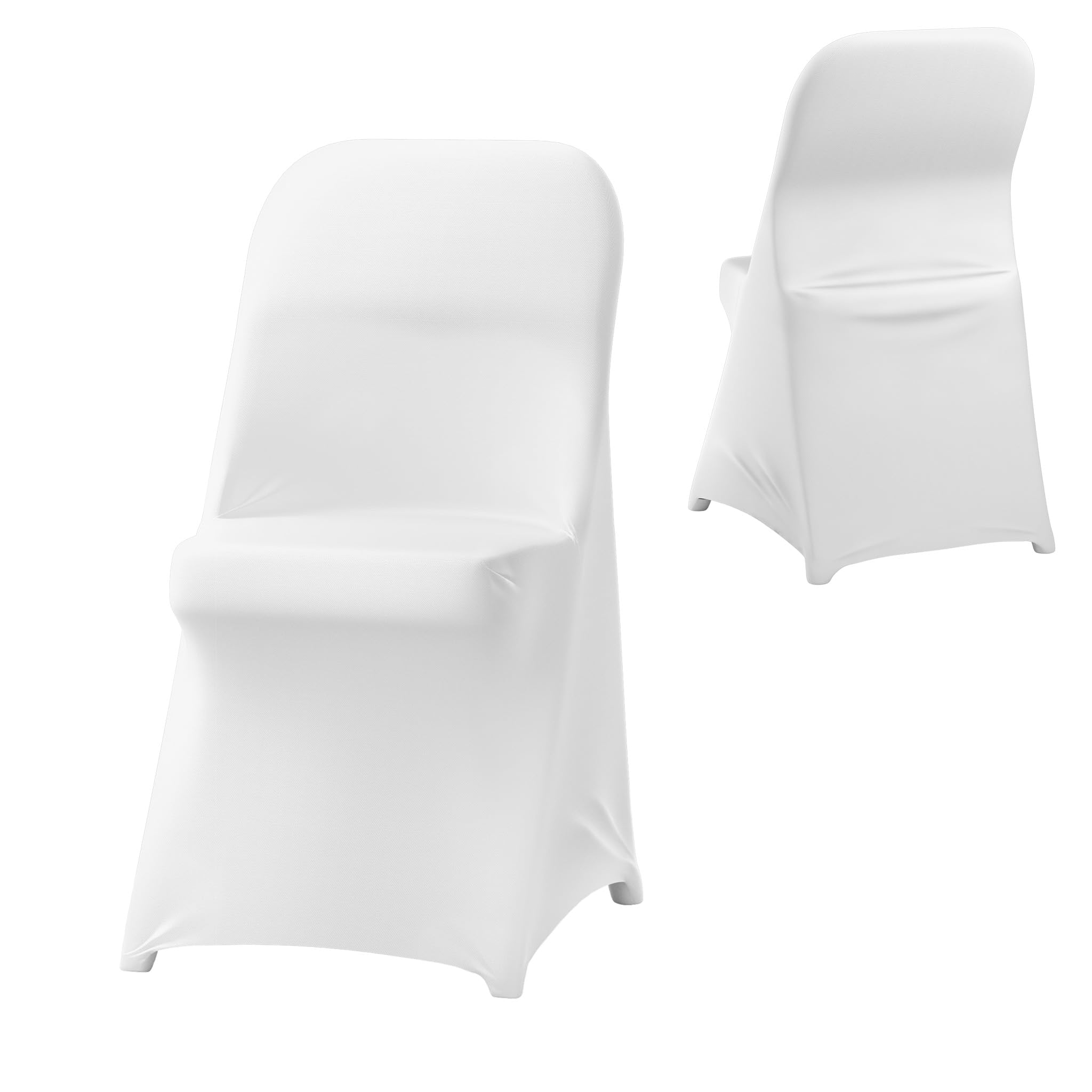 Stuhlhussen Stretch 20er Set Universal Stuhlbezug 45x50x90cm Polyester elastisch Klappstuhl Esszimmer Stuhlschutz Hochzeit Bankett Party Dekoration, Weiß