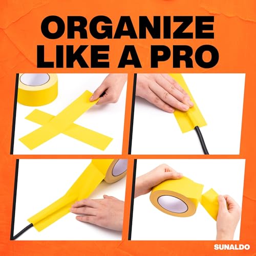 Image of Gaffers Tape Heavy Duty, Easy to Rip, Residue-Free Professional Grade Floor Tape for Electrical Cords, Matte Finish Non Reflective, Weather Resistant (3, Yellow, 2 inch x 30 Yards)