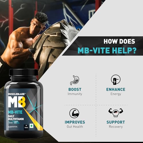 MuscleBlaze MB-Vite Daily Multivitamin (60 Tablets) | With 51 Ingredients & 6 Blends, Vitamins & Minerals, Prebiotic & Probiotics, Amino Acid Blends | For Energy, Stamina &... - Image 7