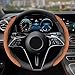 JSMGH 2-Piece Segmented Car Steering Wheel Cover for Honda Ballade 7th Generation 2021-2025, Anti-Skid Wheel Cover Ultra-Thin Breathable Car Interior Accessories,Black