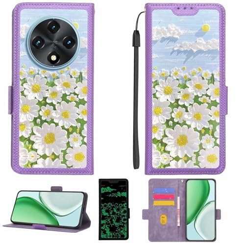 Kinetijy Case Compatible for UMIDIGI G100 5G Phone Case Flip Cover [with Tempered Glass Screen Protector][RFID Blocking][Luminous Effect] LPT-CJ