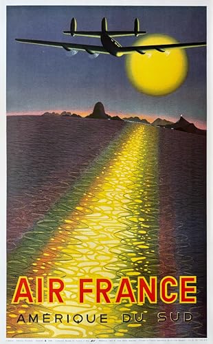 Affiche Air France Amérique du Sud grande affiche vintage 63x100 cm pour décoration