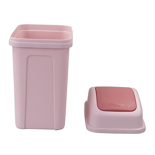 Miniatura 6 de Bote de basura pequeño de 7 L con tapa giratoria, cubo de basura interior de 1.8 galones con tapa (rosa)