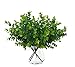 Lifelike Artificial Flowers Greenery Decor Fake Outdoor Plants Faux Eucalyptus Stems UV Resistant Indoor Farmhouse Decorations Plastic Boxwood 4 Psc