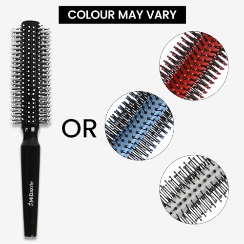 Image of Midazzle Round Hair Brush for Adding Curls, Volume & Waves in Hair | Styling, Detangling and Grooming for Men and Women | Reduces Hair Breakage and Promotes Hair Growth | Best Hair Brush for All Hair Types (MIHB0040)