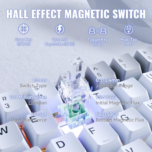 Clavier magnétique ATTACK SHARK X68 MAX HE TKL RVB switch mécanique effet Hall ajustable - 4
