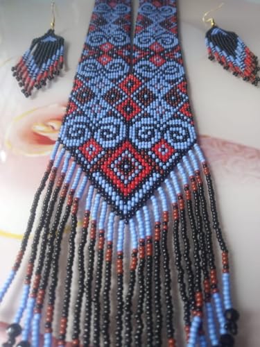 Collier Gerdan ukrainien spirale diamants perles rocaille LK_UKRN_0701 - 4