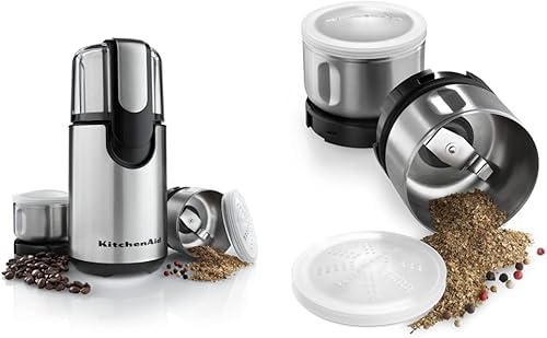 KitchenAid Blade - Paquete combinado de molinillo de café y especias - Onyx Black Bcgsga - Kit de accesorios para molinillo de especias acero