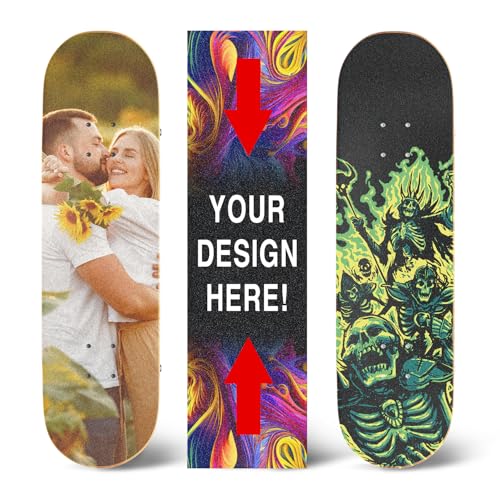 VulgrCo Custom Skateboard Grip Tape &ndash; Personalized Griptape, Design Your Own Deck with Photo, Logo...