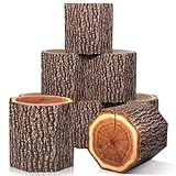 6 Pcs Western Cowboy Party Decorations Wood Grain Tree Stump Shaped Boxes Fake Tree Stump Large Boxes Cow girls Party Centerpieces for Fall Halloween Christmas Wedding Photo Booth Props Decorations