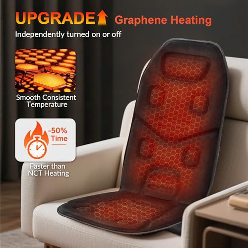 Image of COMFIER Back Massager for Chair - Upgraded Vibration Chair Massager, Deep Tissue Back Massager for Pain Relief, Massage Chair Pad with Graphene Heating,Father Day Gifts