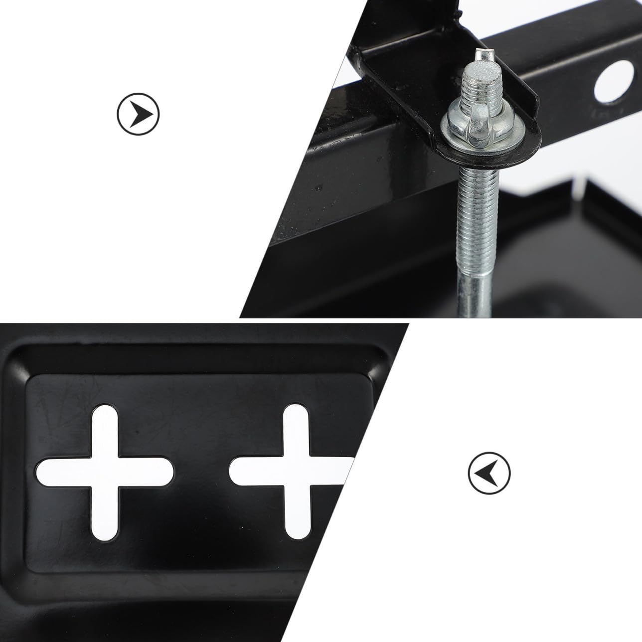 Support Fixation Batterie Voiture Antirouille Kit de Fixation de Batterie Auto et Stable Montage Facile pour Maintien Sécurisé