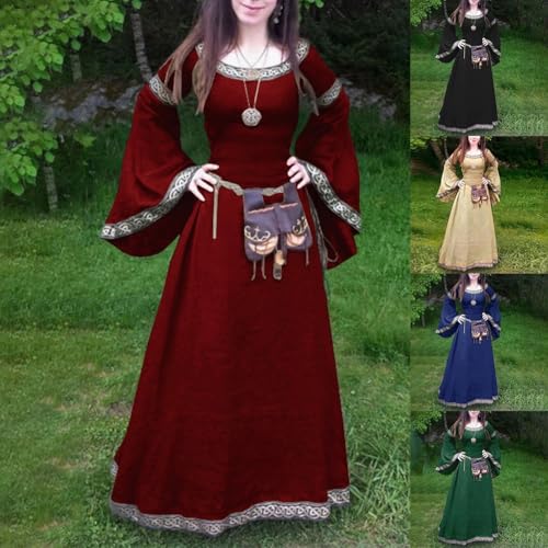 Vestido medieval gótico transpirable con mangas largas ajustables 7