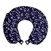 ABAKUHAUS Astrologia Cuscino da Viaggio, costellazioni dello zodiaco, Accessorio in Schiuma di Memoria per Viaggio, 30 cm x 30 cm, Indigo Grigio Bianco