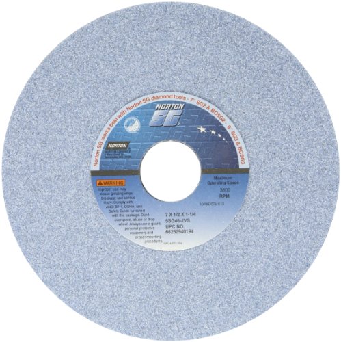 Norton 5SG Vitrified Toolroom Abrasive Wheel, Type 1 Straight, Ceramic Aluminum Oxide, 1-1/4