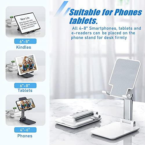 OGMAPLE 2 Pcs MT-6 Cell Phone Holder, Adjustable Angle and Height, Anti-Slip Silicone Pad, Foldable and Portable, Compatible with 4-8 Inch Devices - image 5