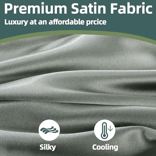 BALAPET Silky Satin Pregnancy Pillow Cover (ONLY Pillowcase), C Shaped Large Luxurious Smooth Maternity Pillow Cover with Hidden Zip, Soft & Breathable Pillow Protector for Side Sleeper, Dark Grey by BALAPET - Image 3