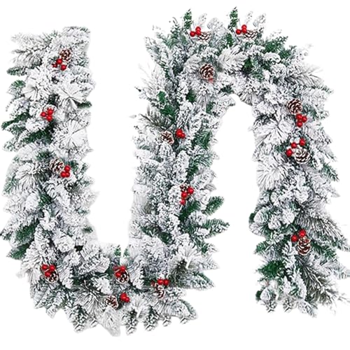 Guirlande de Noël avec lumières effet enneigé de qualité supérieure
