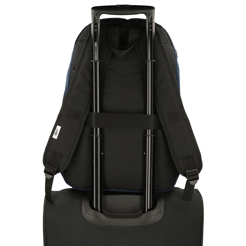 Reebok Boston, mochila escolar, mochila negro y azul fabricada en poliéster, Tirantes anchos, ergonómicos y acolchados, varios compartimentos, de Joumma Bags