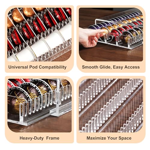 Image of Nespresso Pod Holder Drawer Organizer for Vertuo Pods,Coffee Pod Organizer