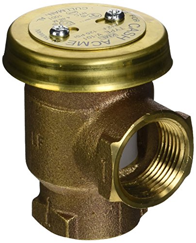 Cash Acme 1 Inch V-101 Anti-Siphon Vacuum Breaker, Brass Plumbing Fitting, 17385-0000LF