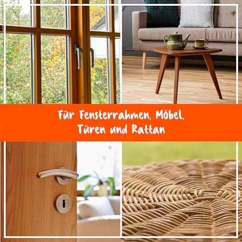 POLIBOY Möbel Intensiv Pflege - Pflegemittel für lackiertes Holz - Schützende und auffrischende Holzpflege - Farbneutral - 1x 375ml Sprühmatic - Made in Germany