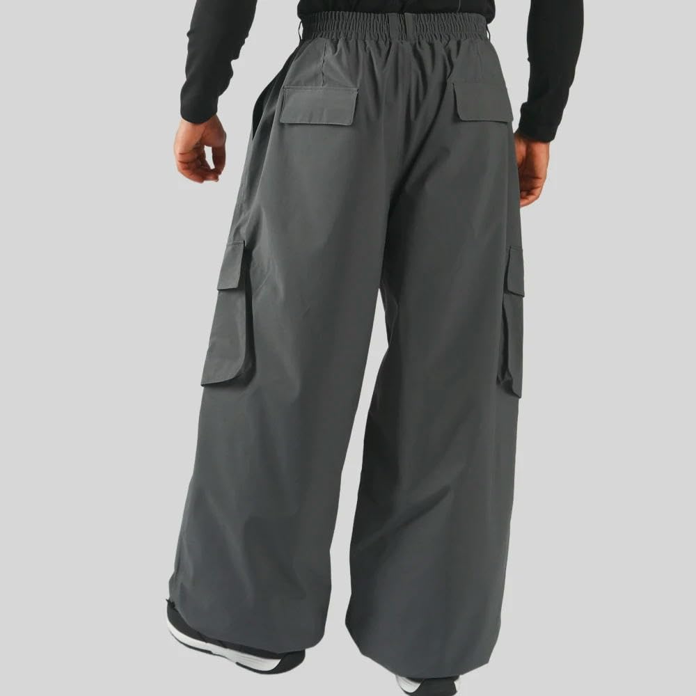 DYRBF Pantaloni da sci da uomo super larghi stile hip hop neve outdoor antivento traspirante pantaloni sportivi grande tasca invernale