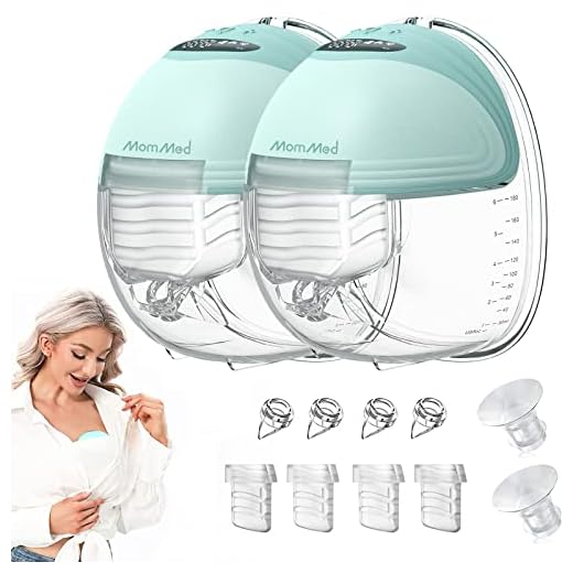 MOMMED Sacaleches Electricos, Extractores de Leche Materna con 3 modos y 12 potencias, Manos Libres de diseño a prueba de fugas, 27mm, incluye 24mm inserciones de brida