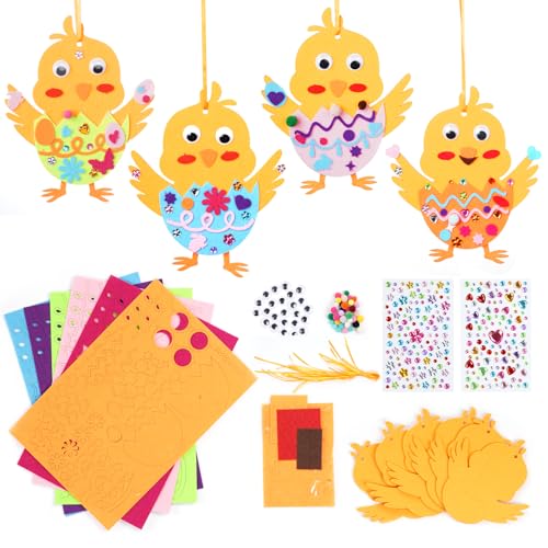 Ishua 12 Pcs Easter Chick Foam Stickers Set - Easter Foam...