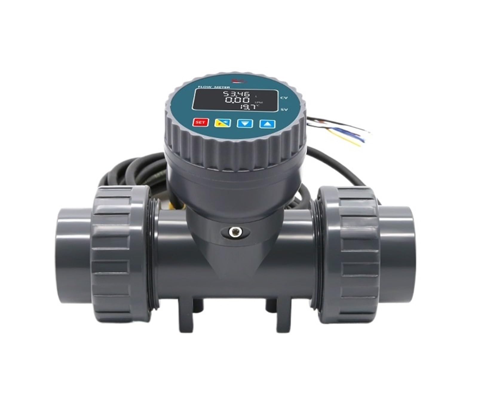 QfUxYYSLD RS485 Digital Display Flow Meter, High Precision Intelligent Electronic Flow Meter, UPVC Water Flow Sensor for Agricultural Garden Irrigation(DN80)
