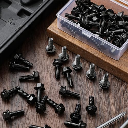 Image of Zonon 100 Pcs 1 /4-20 x 3 /4 Inch Flanged Stainless Steel Bolts, Silvery