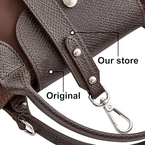 Image of Bag Leather Strap Replacement Crossbody Adjustable Shoulder Straps for Small Medium Large Pouch, No Damage Conversion Kits Accessories moka(Small Medium Large -Mocha-Silver)