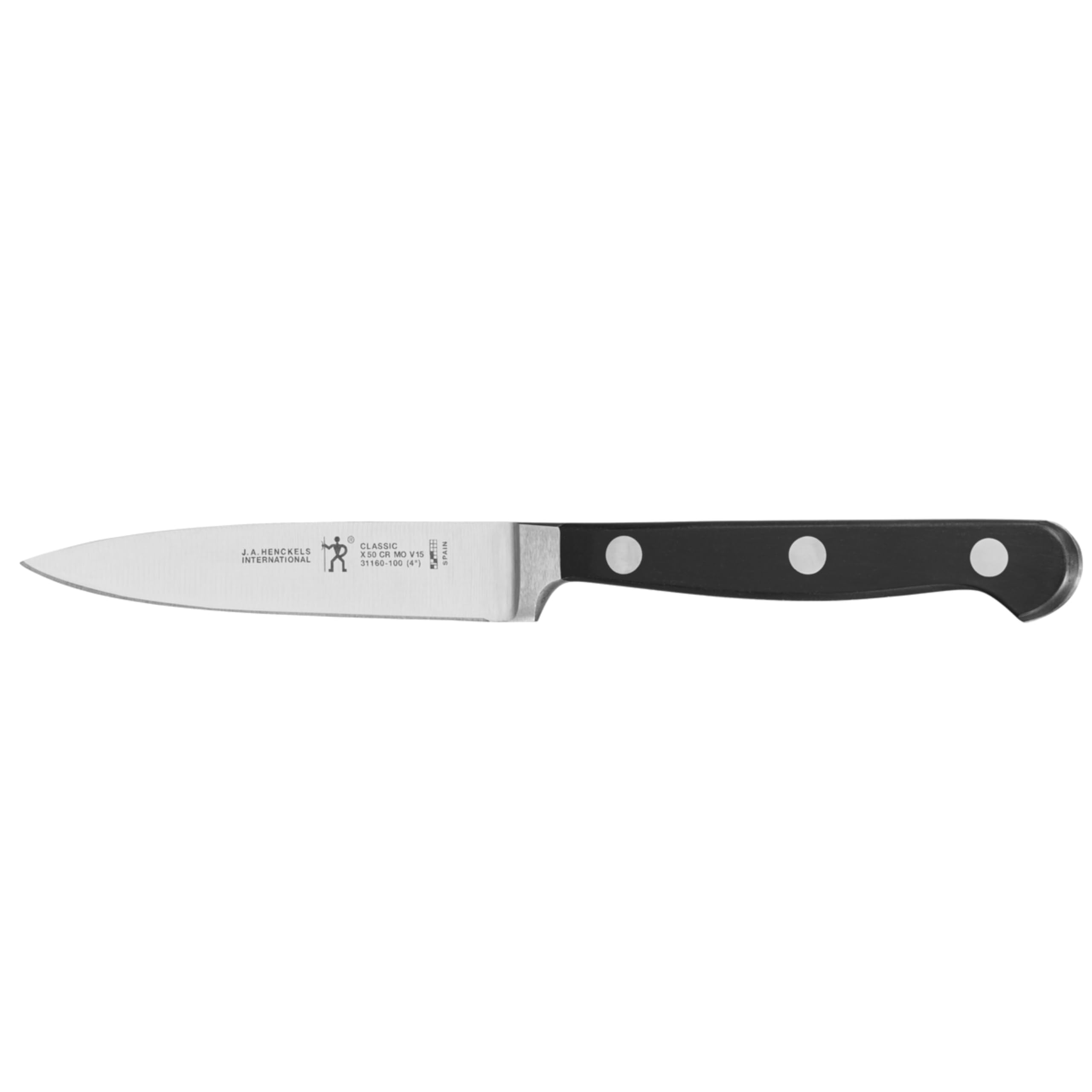 ZWILLING Professional Stainless Steel Premium Black Paring Knife- 4 inches, Ergonomic Handle with Triple Rivet,Razor Sharp Staright Blade, Peeling Knife, German Engineered