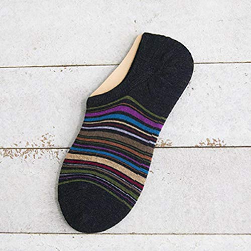 CXKWZ Men'S Socks 5 Pairs/Lot  Men Invisible Socks Stripe Hit Color Men Summer Sock Package Male Light Cotton Short Sock Couples Socks