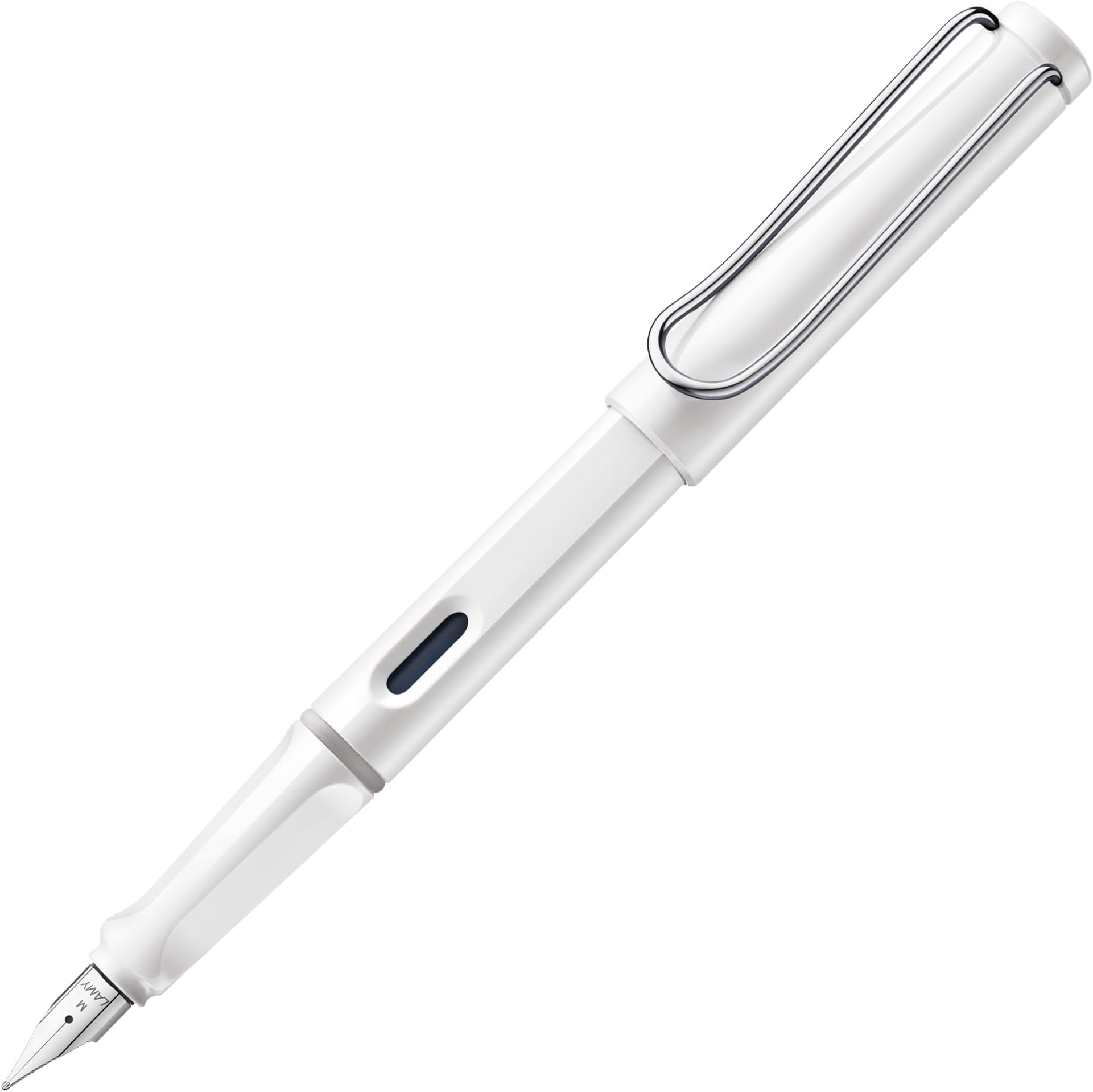 safari white - Fountain Pen with ergonomic grip & polished steel nib in size EF - ideal for any Writing & Calligraphy - including LAMY T 10 blue cartridge - Right-Handed
