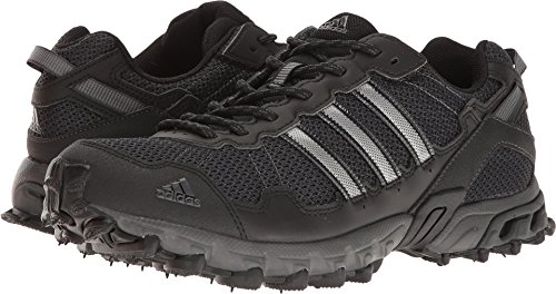 adidas Men's Rockadia Trail M Running Shoe, Black/Black/Dark Grey Heather, 7 M US