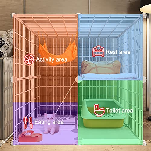 Corralito para gatos interior con jaulas de ejercicio grandes y ruedas 7