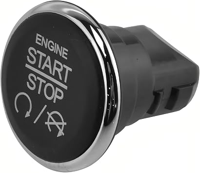 Car Engine Start Button, Push to Start Ignition Switch, OEM #1FU931X9AC 33370101 Replacement Parts, Compatible with Jeep Grand Cherokee Black