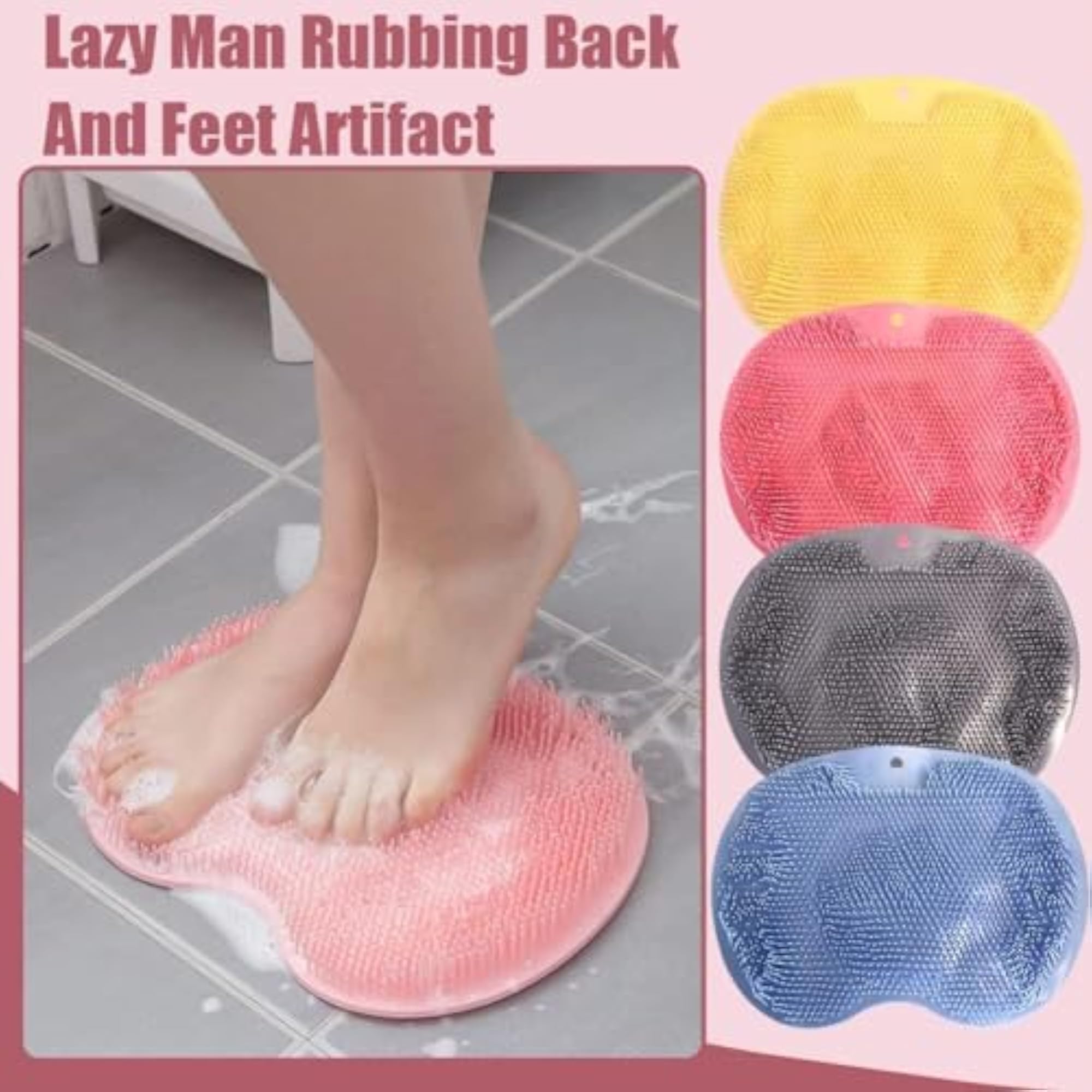 Shower Foot & Back Scrubber, Wall Mounted Silicone Brush